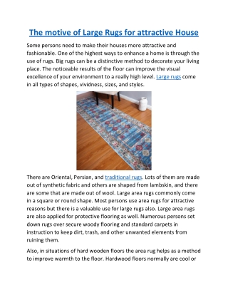 The motive of Large Rugs for attractive House