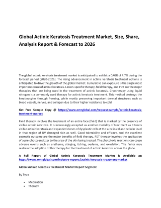 Global Actinic Keratosis Treatment Market