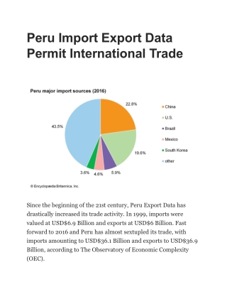 Peru Import Export Data Permit International Trade