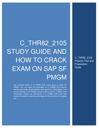 C_THR82_2105 Study Guide and How to Crack Exam on SAP SF PMGM