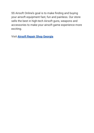 Airsoft Repair Shop Georgia