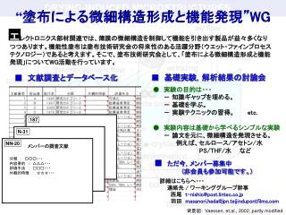 “ 塗布による微細構造形成と機能発現 ” WG