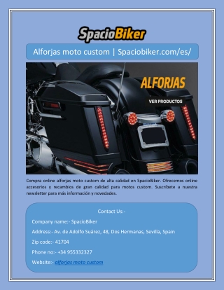 Alforjas moto custom | Spaciobiker.com/es/