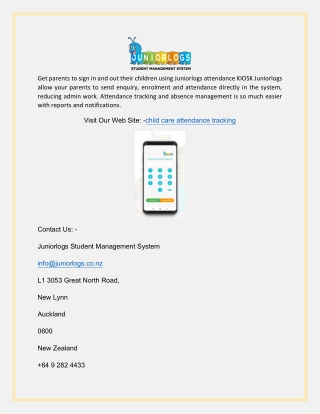 Get parents to sign in and out their children using Juniorlogs attendance KIOSK