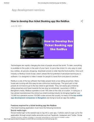 How to develop Bus ticket Booking app like RebBus