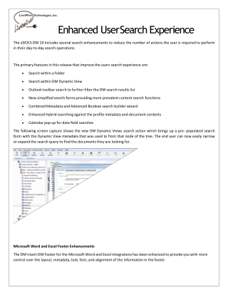 Enhanced User Search Experience