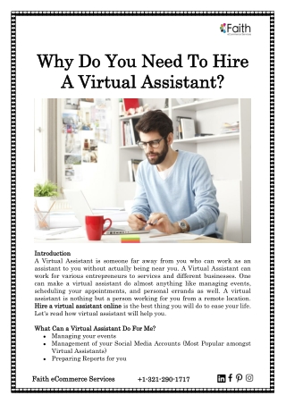 Why Do You Need To Hire A Virtual Assistant?