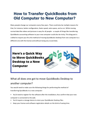 How to Install QuickBooks From One computer to another?