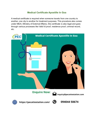 Medical Certificate Apostille In Goa