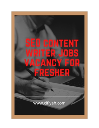 SEO content writer jobs vacancy for fresher