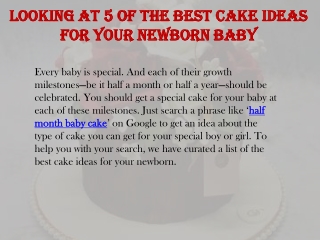 Looking at 5 of the best cake ideas for your newborn baby