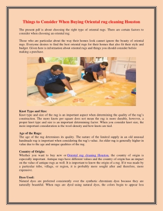 Things to Consider When Buying Oriental rug cleaning Houston