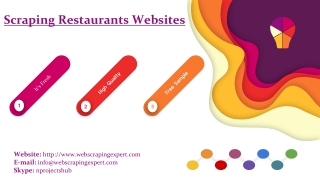 Scraping Restaurants Websites