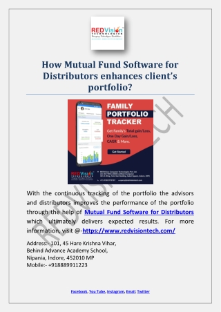 How Mutual Fund Software for Distributors enhances client’s portfolio