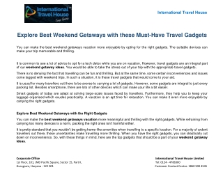 Explore Best Weekend Getaways with these Must-Have Travel Gadgets