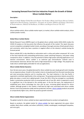 Global Silicone Carbide Market