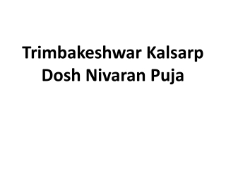 Trimbakeshwar Kalsarp Dosh Nivaran Puja