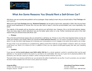 What Are Some Reasons You Should Rent a Self-Driven Car?