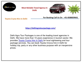 Toyota Crysta Hire In Delhi