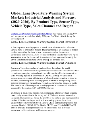 Global Lane Departure Warning System Market