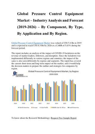 Global Pressure Control Equipment Market