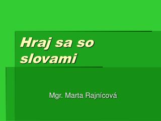 Hraj sa so slovami