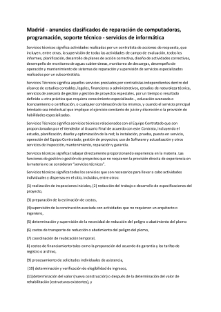 Madrid -reparación de computadoras servicios de informática