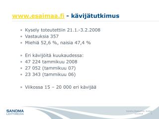 www.esaimaa.fi - kävijätutkimus
