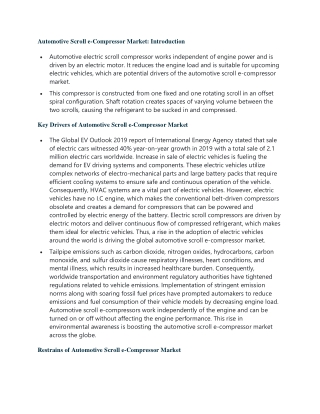 Automotive Scroll e-Compressor Market