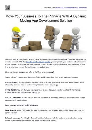 on demand movers app development