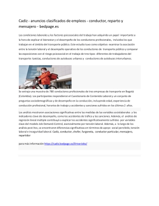 Cadiz - anuncios clasificados de empleos - conductor, reparto y mensajero - bedpage.es-converted-converted