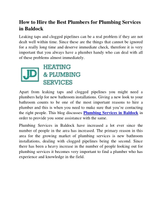 How to Hire the Best Plumbers for Plumbing Services