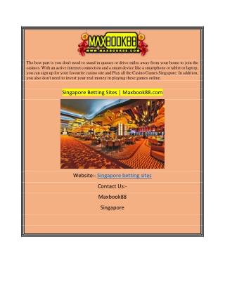 Singapore Betting Sites  Maxbook88.com