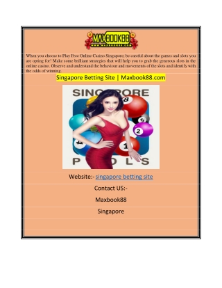 Singapore Betting Site Maxbook88.com