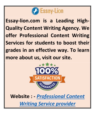Professional Content Writing Service Provider Essay-lion.com