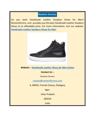 Handmade Leather Shoes for Men Online aSD