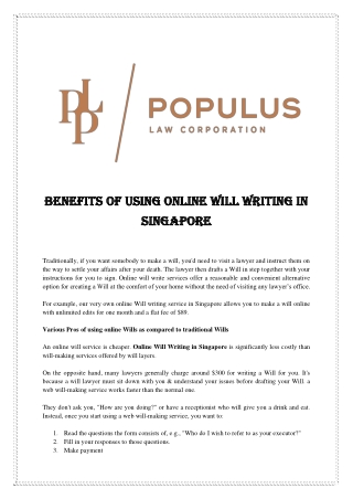 Will Writing In Singapore