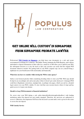 Wills and Probate Lawyer Singapore