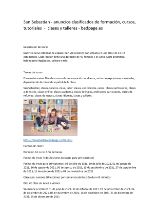 San Sebastian - anuncios clasificados de formación, cursos, tutoriales  -  clases y talleres - bedpage.es-converted