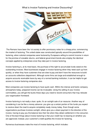 WhatisInvoiceFactoringandInvoiceDiscounting