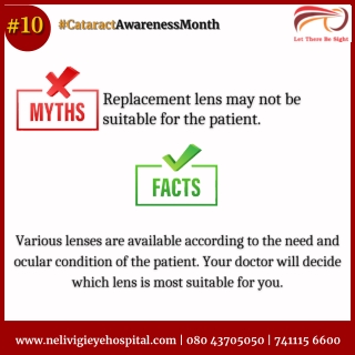 Myth #10 about Cataracts - Best Eye Hospitals in Bellandur - Nelivigi Eye Hospital