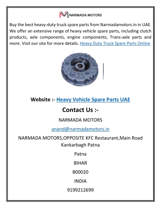 Heavy Vehicle Spare Parts UAE A