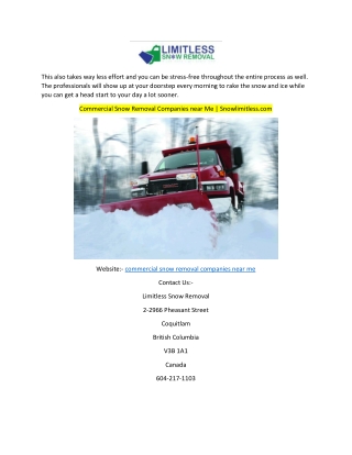 Commercial Snow Removal Companies near Me  Snowlimitless.com