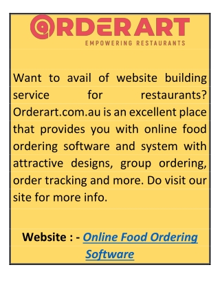 Online Food Ordering Software Orderart.com.au