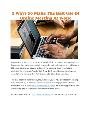 Best online meeting platform