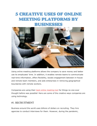 Best online meeting tool