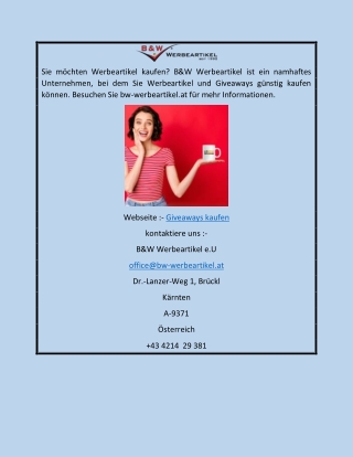 Giveaways kaufen bw-werbeartikel.at
