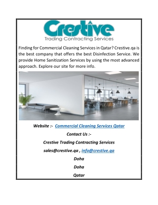 Commercial Cleaning Services Qatar | Crestive.qa
