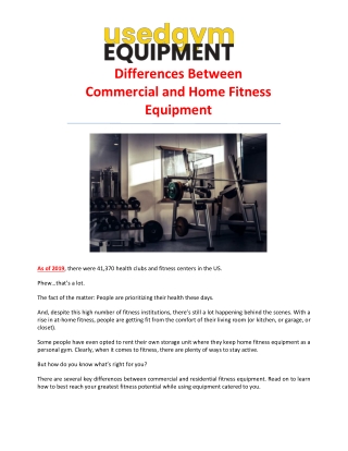 Differences Between Commercial and Home Fitness Equipment