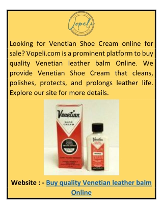 Buy Quality Venetian Leather Balm Online Vopeli.com